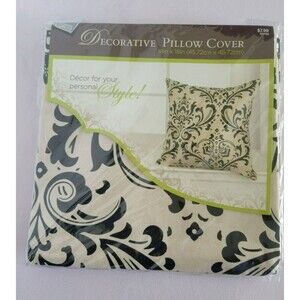 18x18 Decorative Large Damask Print 100% Cotton Pillow Cover - Brand New 1 Only